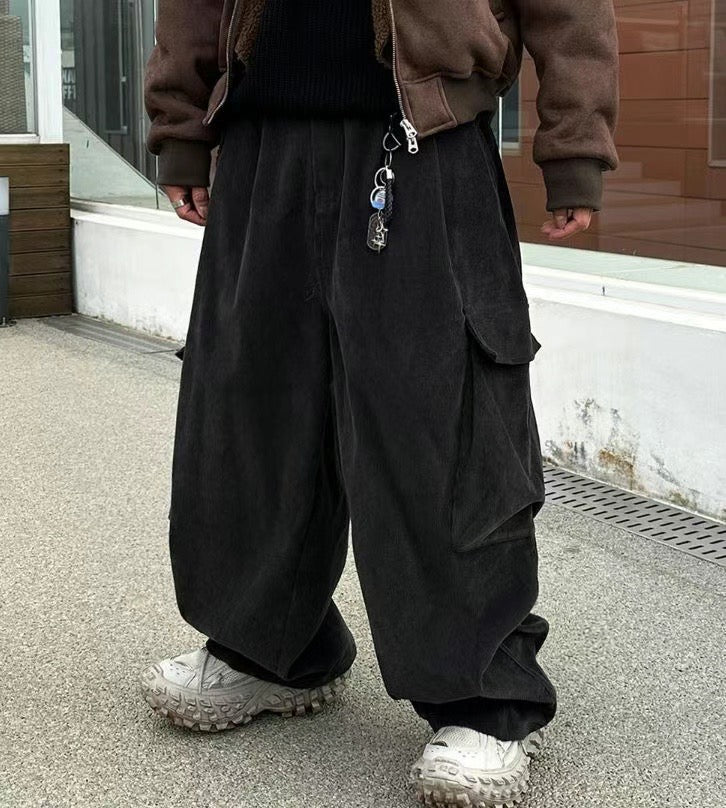 Corduroy Cargo Balloon Pants