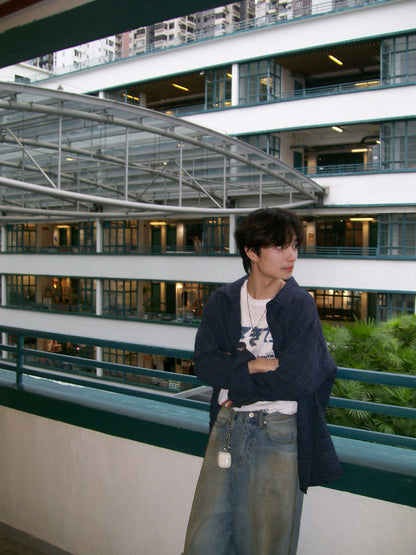 Veiled Checkered Long-sleeve Shirt （預訂）