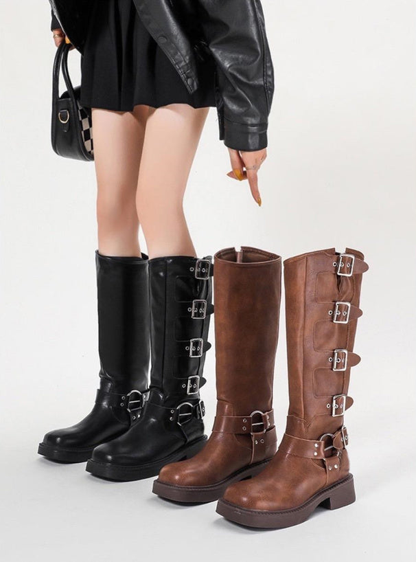 Retro Buckle Boots (預訂)