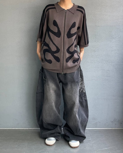 Flying Track Zip-up Knitwear