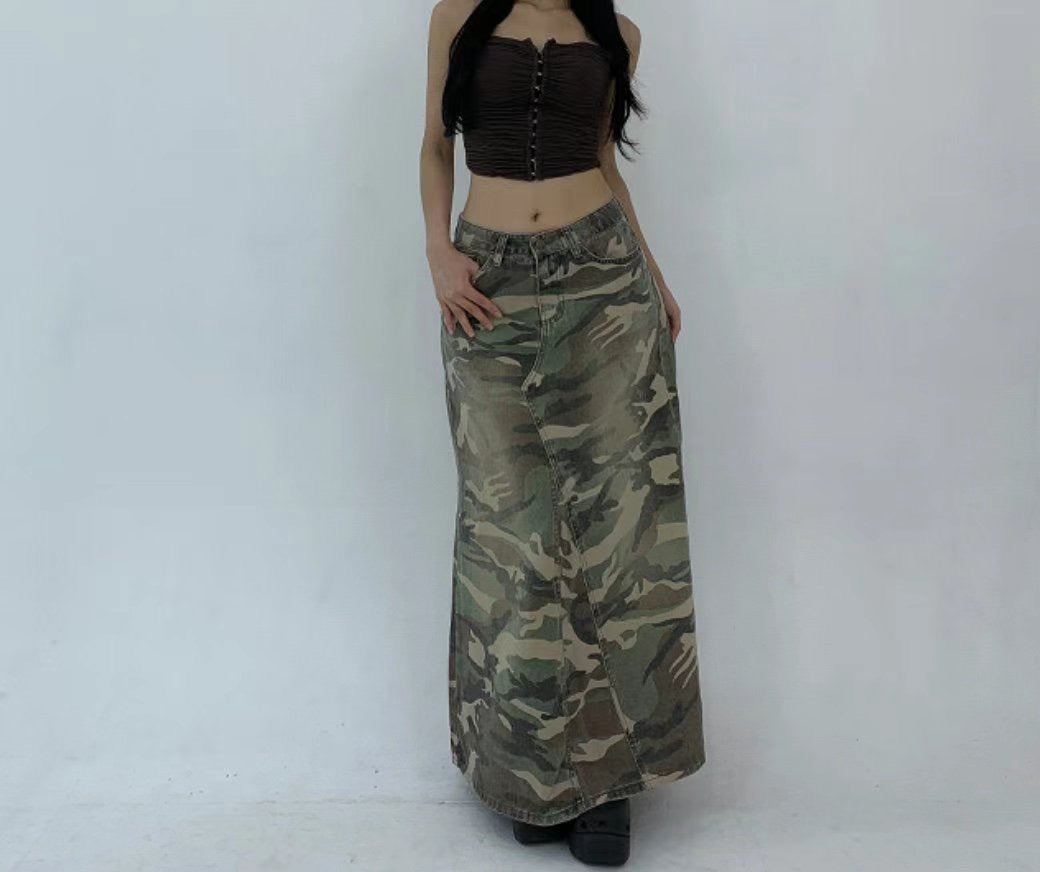 Camouflage Pattern A-line Skirt