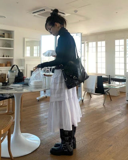 Milky Frill Flare Skirt