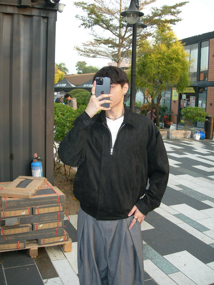 Suede Double Zipper Jacket