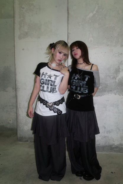 Off-shoulder Hot Girl Club Tee (預訂)
