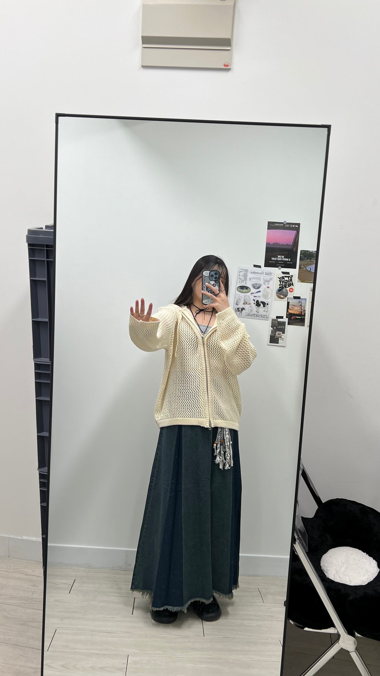 Two-ways Zipper Mesh Hoodie