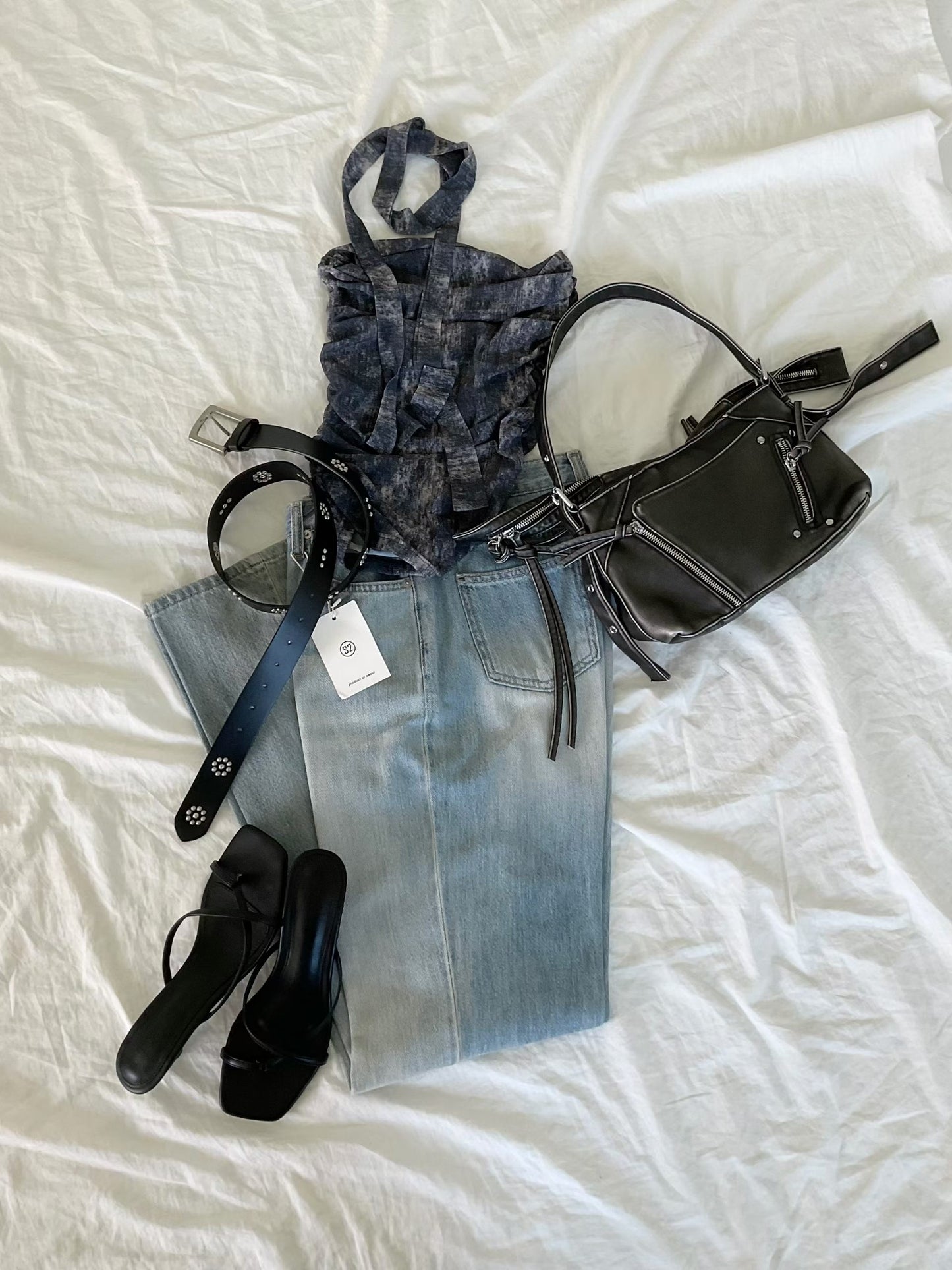 Tie-dye Tube Top w/ Scarf