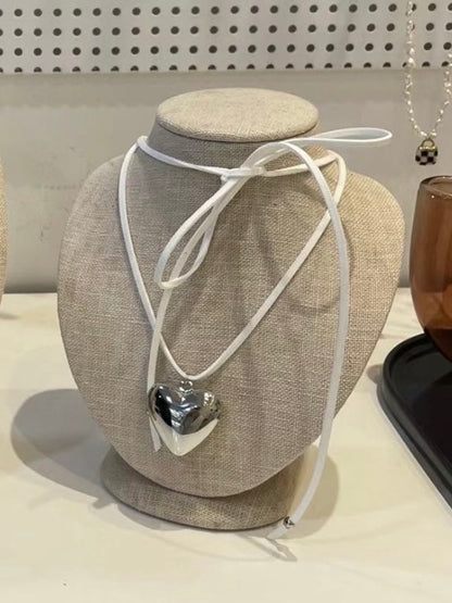 Silver Heart Choker