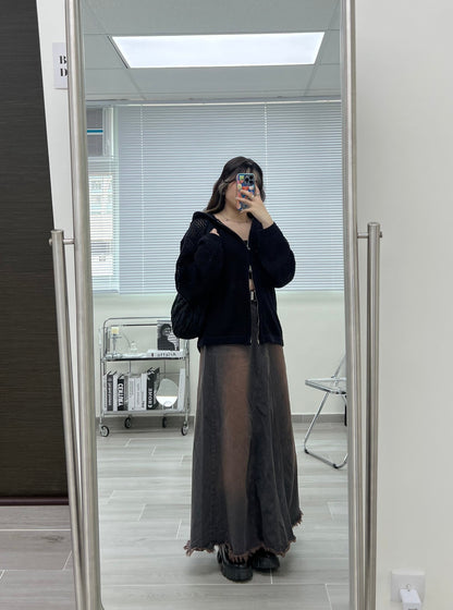 Two-ways Zipper Mesh Hoodie