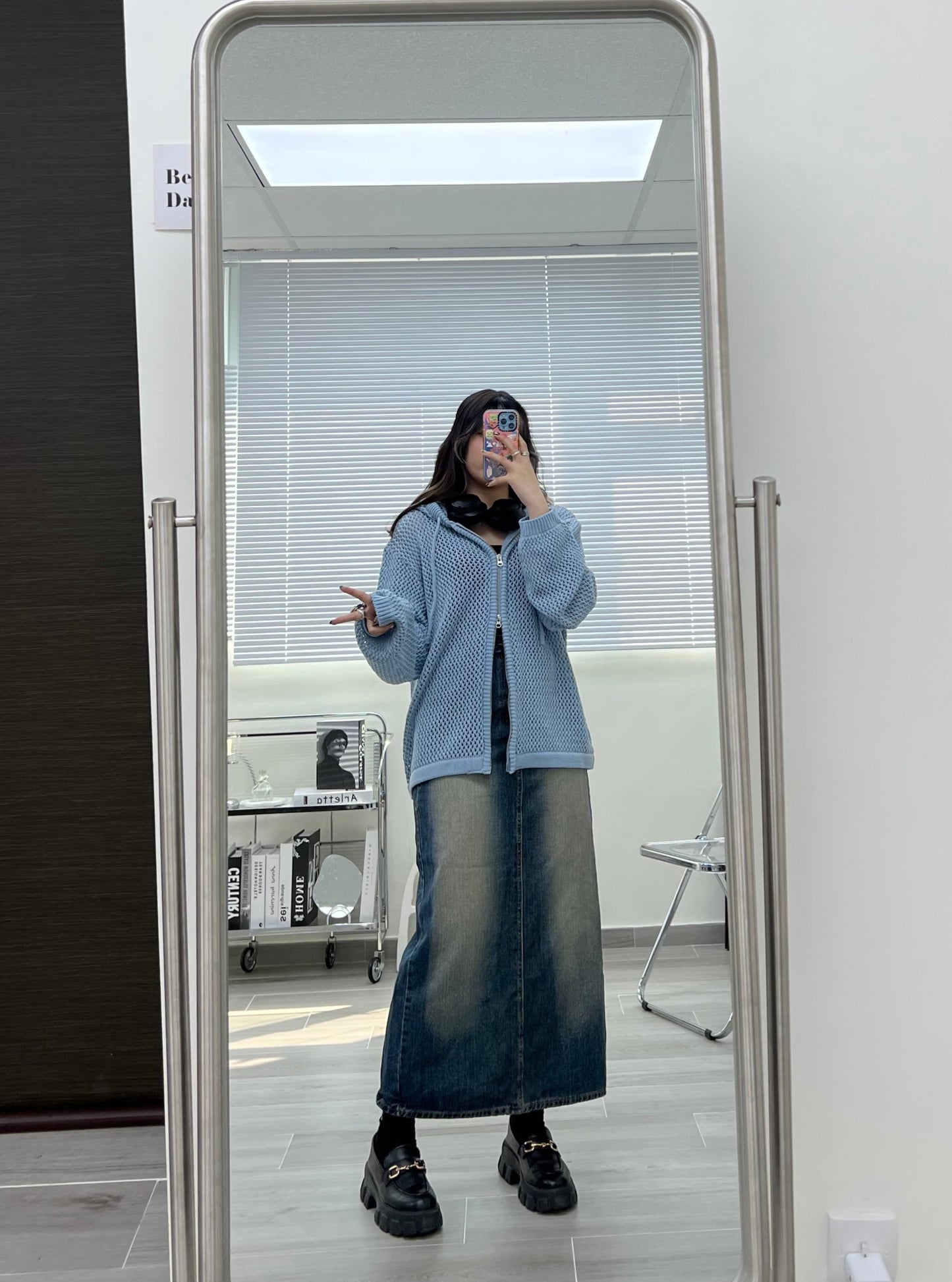 Two-ways Zipper Mesh Hoodie