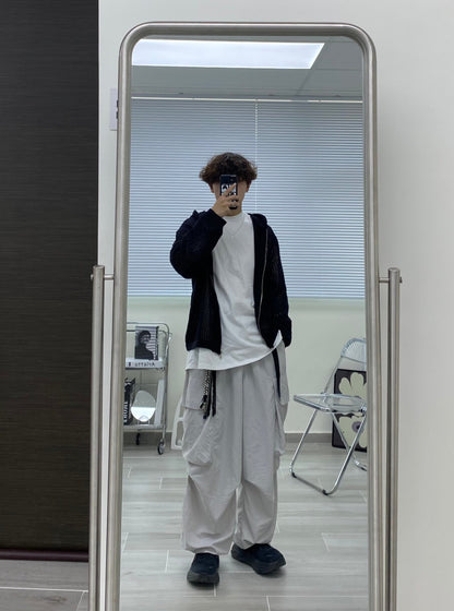 Two-ways Zipper Mesh Hoodie