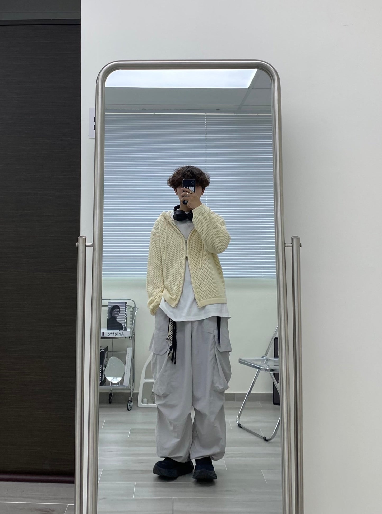 Two-ways Zipper Mesh Hoodie