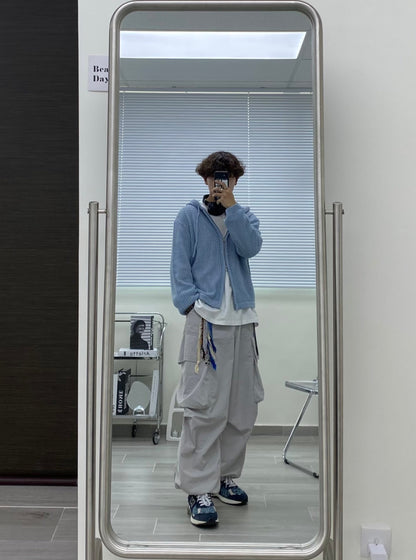 Two-ways Zipper Mesh Hoodie