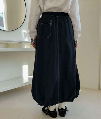 Stitching Balloon Skirt