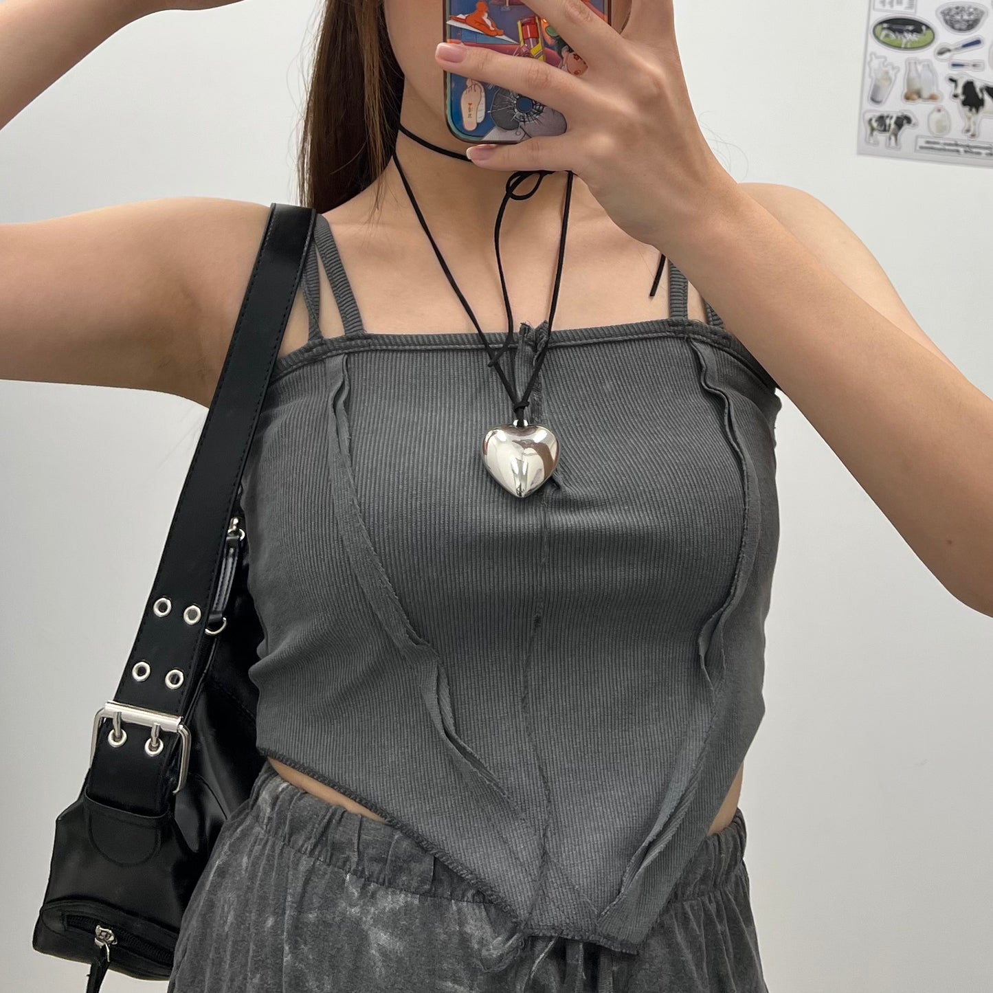 Silver Heart Choker