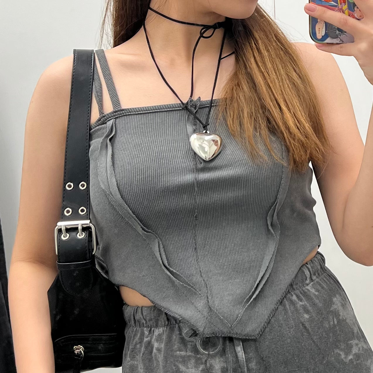 Silver Heart Choker