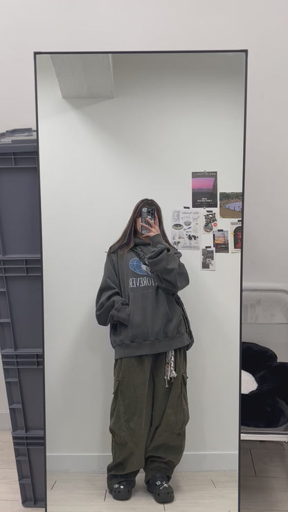 Corduroy Cargo Balloon Pants