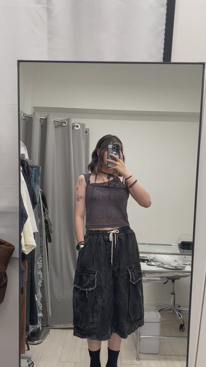 See-through Veiled Flower Top